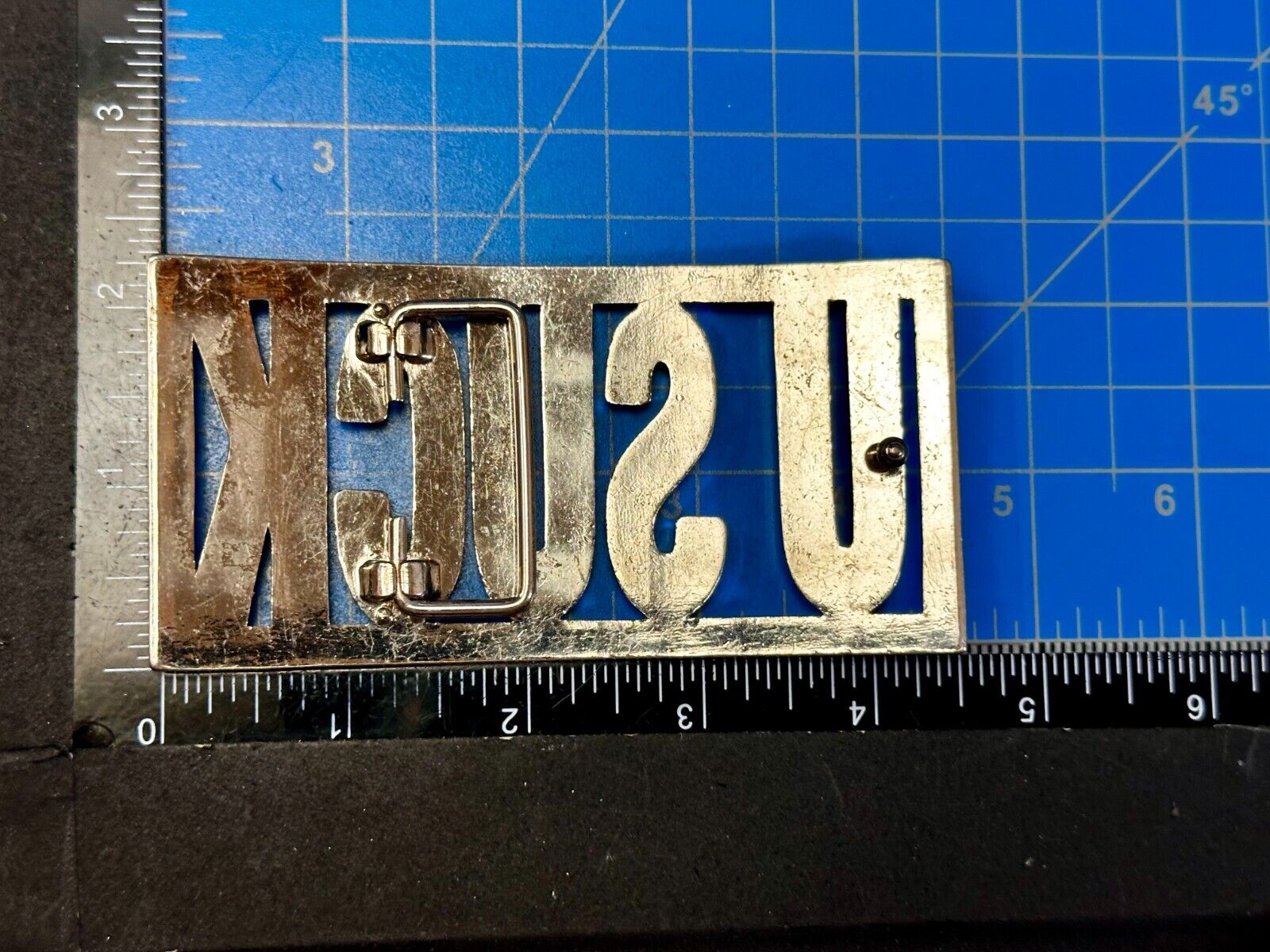 U SUCK Novelty Statement Express Your Opinion! Block Letters Large Belt Buckle