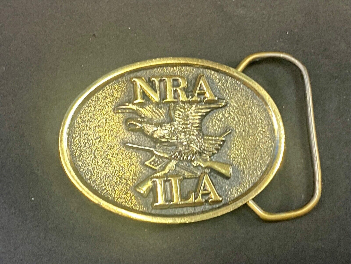 Vintage 1970S Nra Ila  Defender Of Firearms Freedom Belt Buckle 