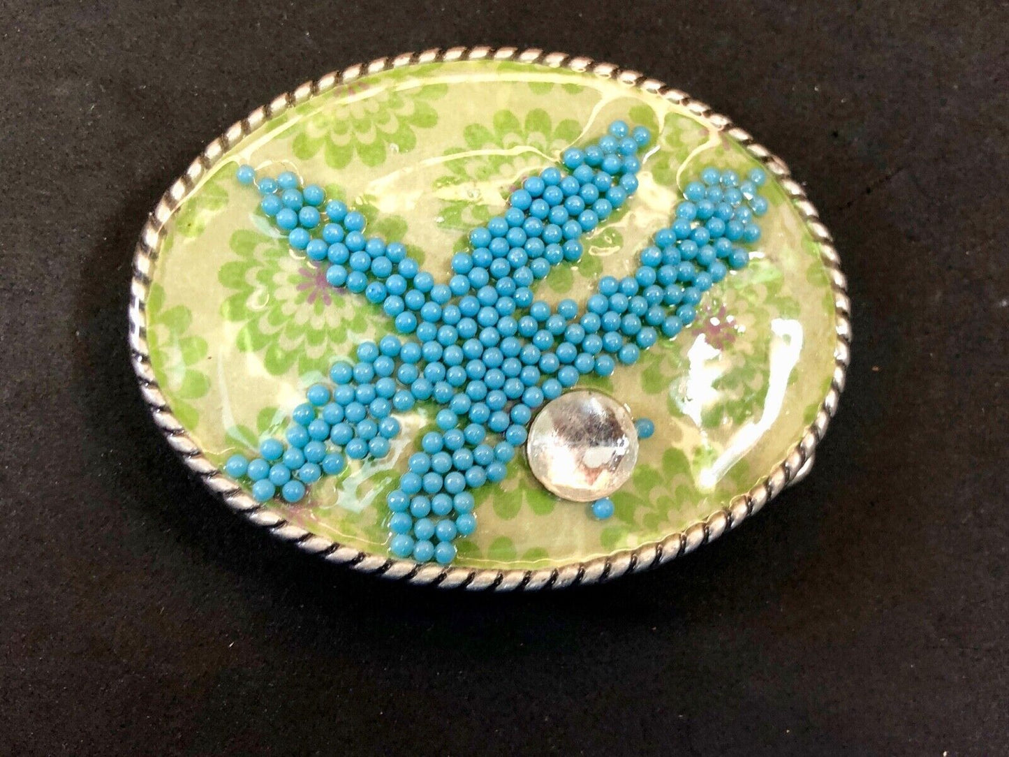 Unique IVAN belt buckle - Stone Art Artisan pattern design 