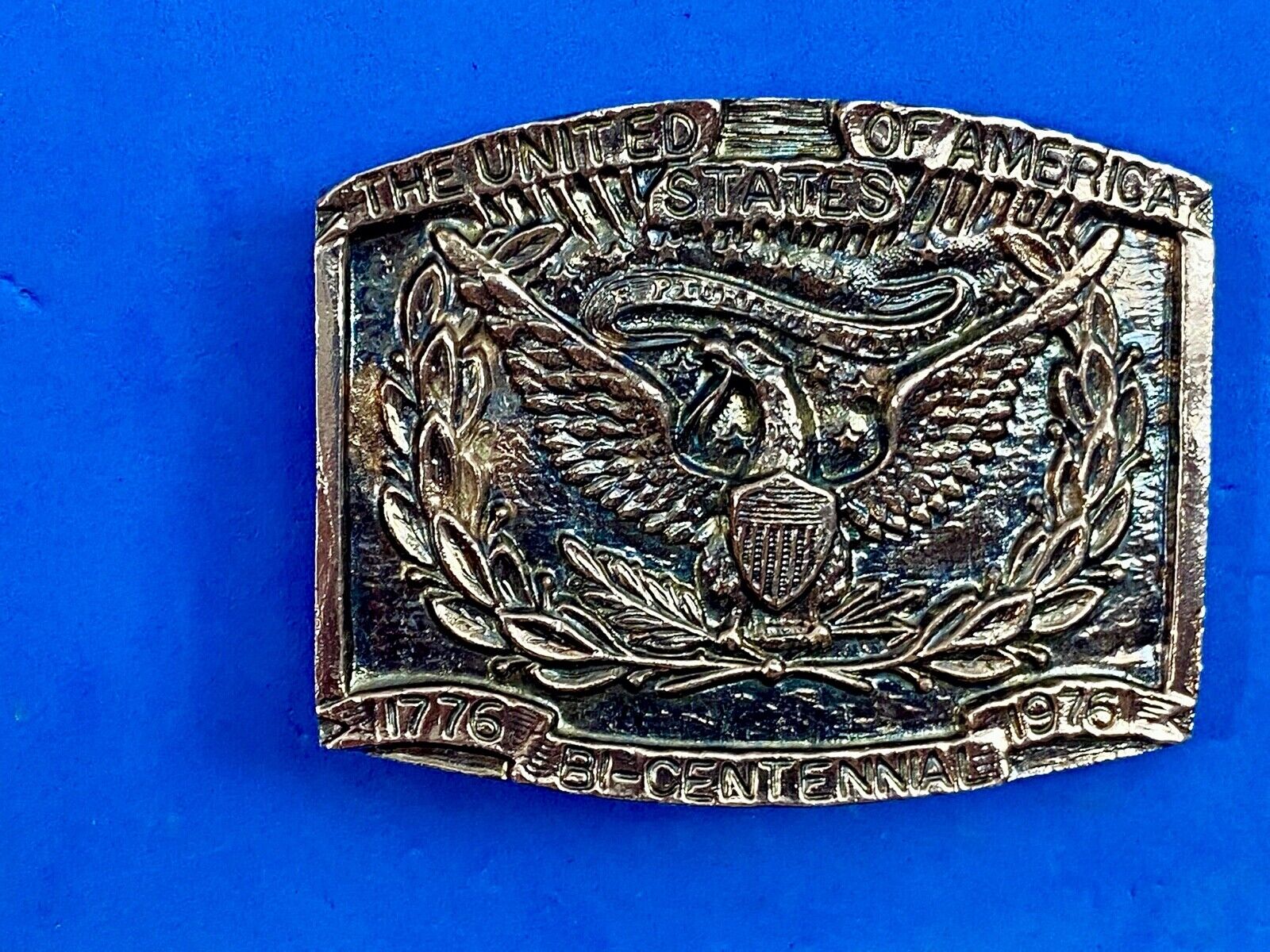 1776 Bi-Centennial celebration of USA belt buckle by Dina & Hicks Los Altos 