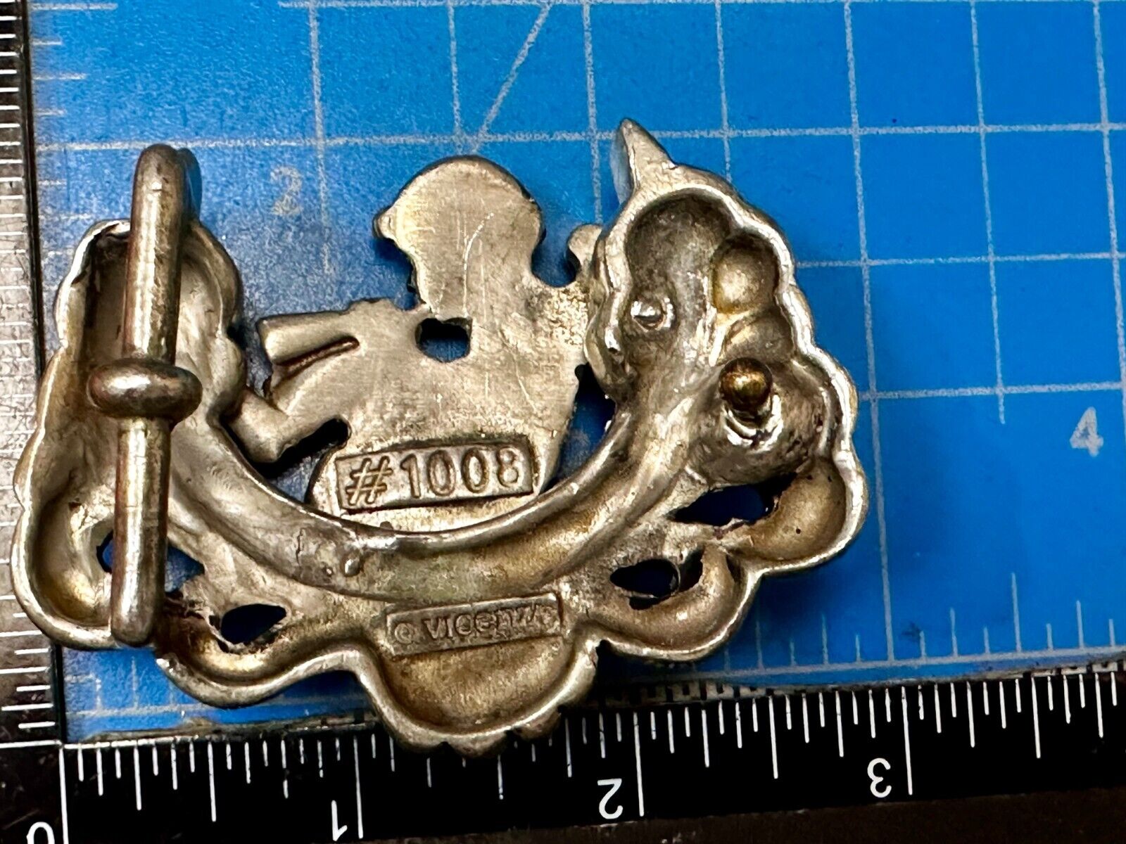 Angel Cherub Playing Flute Figural Cutout Rare Belt Buckle #1008 Vicenza