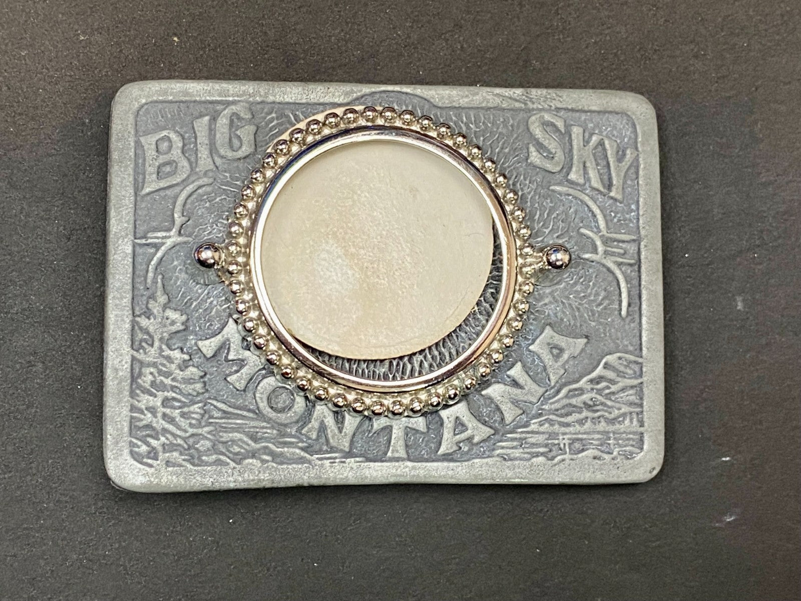 Big Sky Montana Nature Scene Vintage Blank Coin Collectors for Craft Belt Buckle