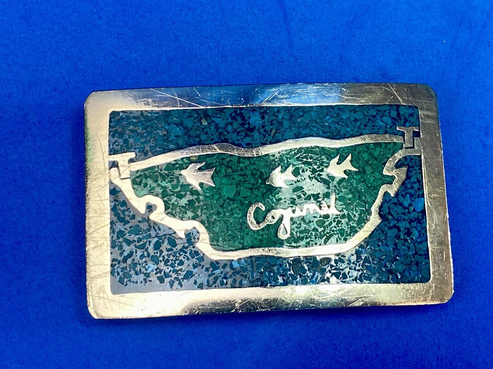 Unknown To Me!   Inlaid Quality Belt Buckle - Made In Mexico 