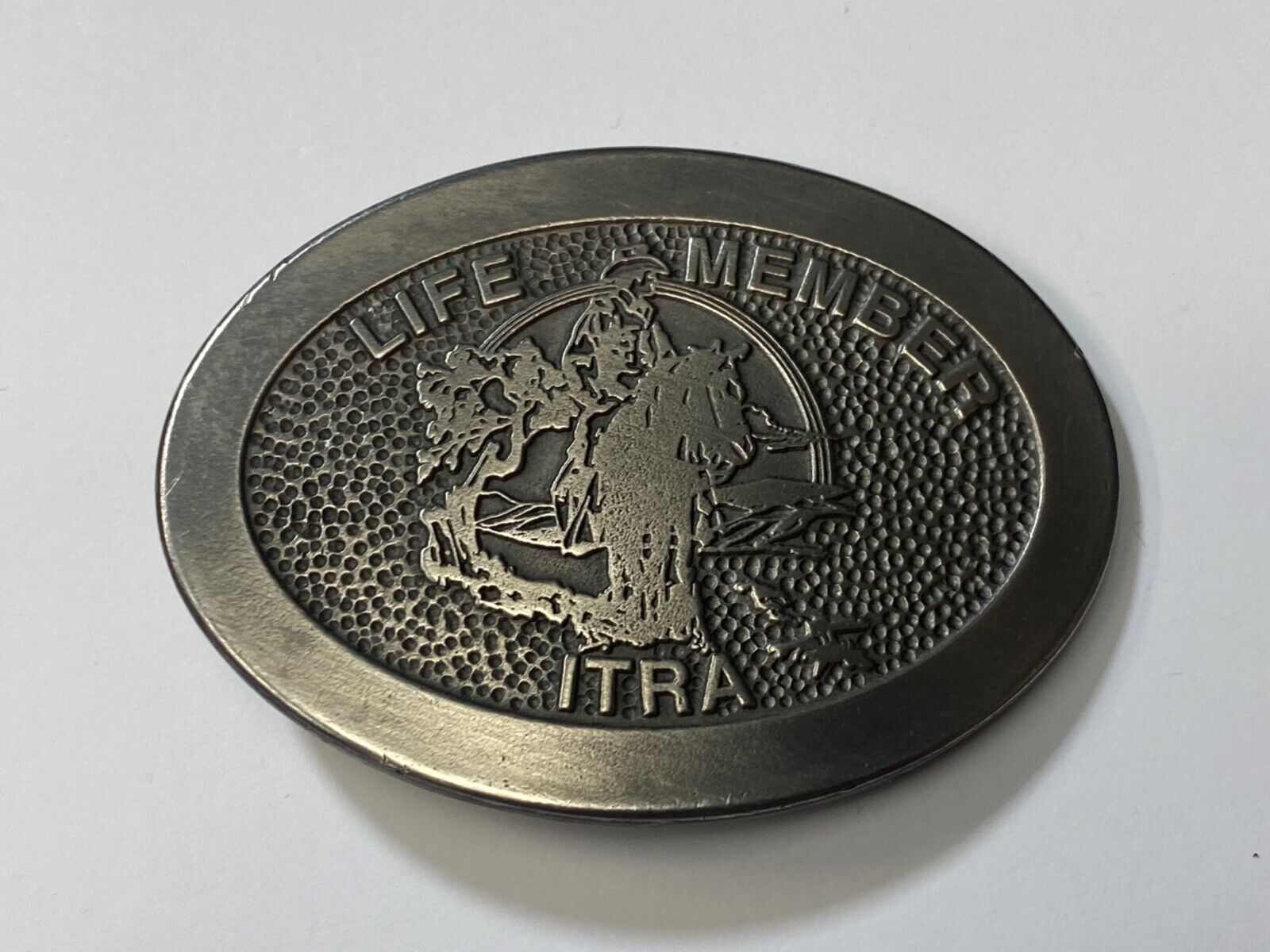 Vintage ITRA  Indiana Trail Riders Association Group Club belt buckle