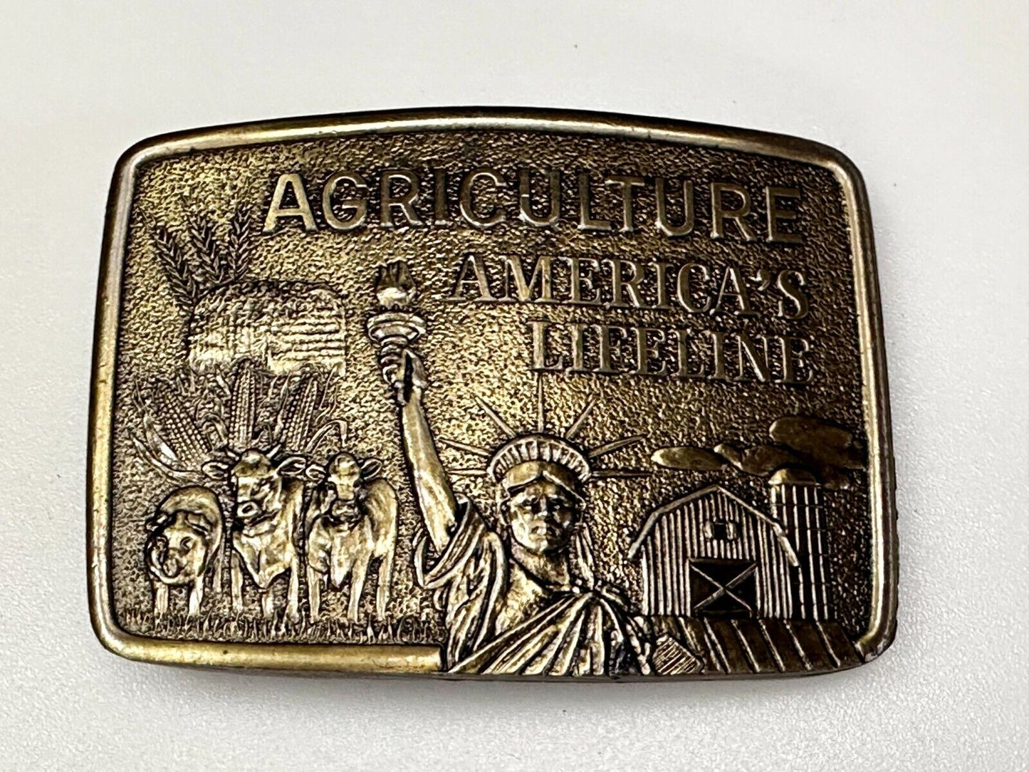 Agriculture America's Lifeline Farming - Statue of Liberty Limited Belt Buckle