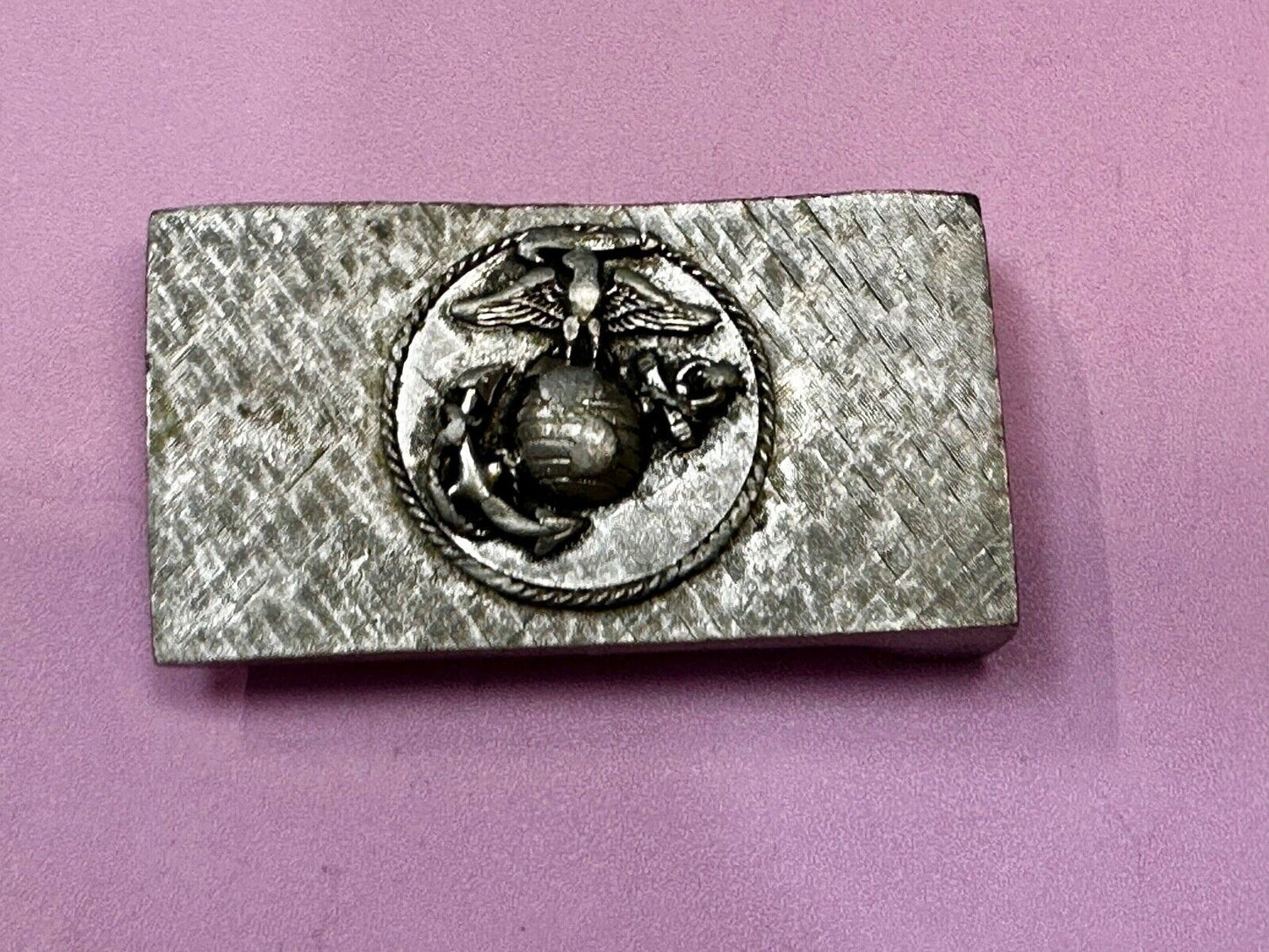 United States Marines Corps USA Military Emblem Silver Tone Belt Buckle