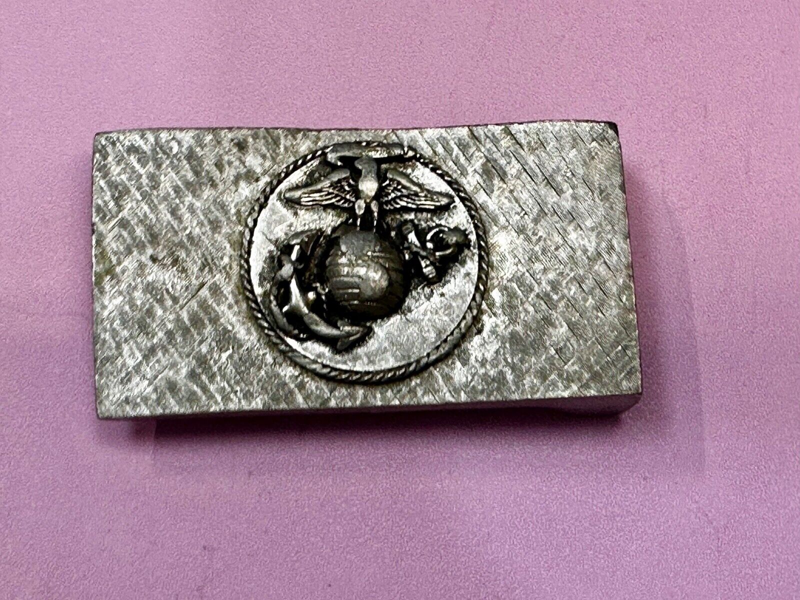 United States Marines Corps USA Military Emblem Silver Tone Belt Buckle
