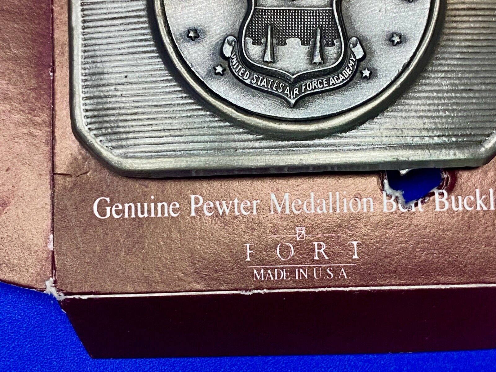 United States Air Force Academy Genuine Pewter Medallion Belt Buckle Fort