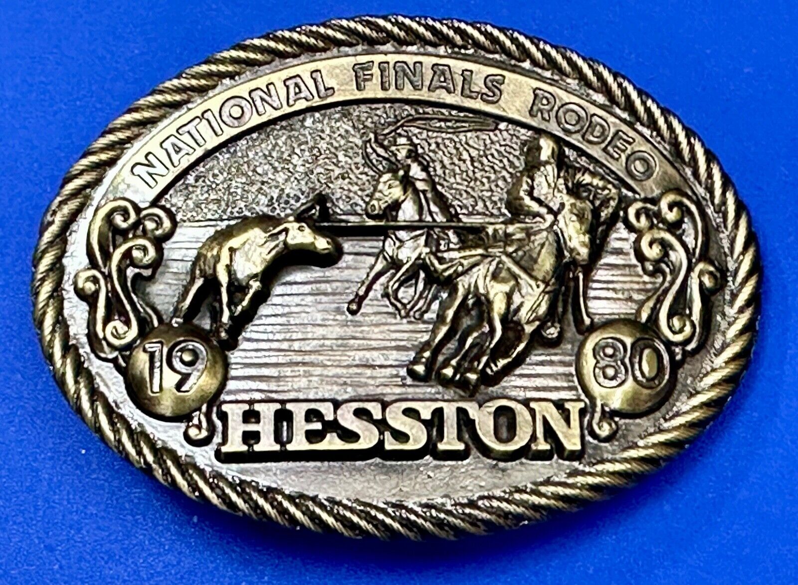 1980 Hesston National Finals Rodeo NFR Collectors Rodeo Cowboy Belt Buckle