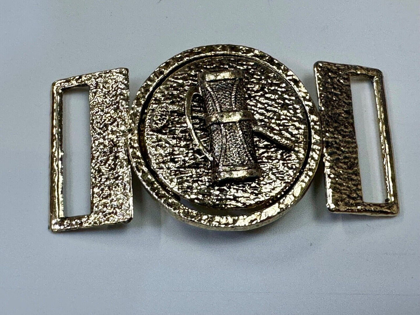 two piece interconnecting gold color belt buckle