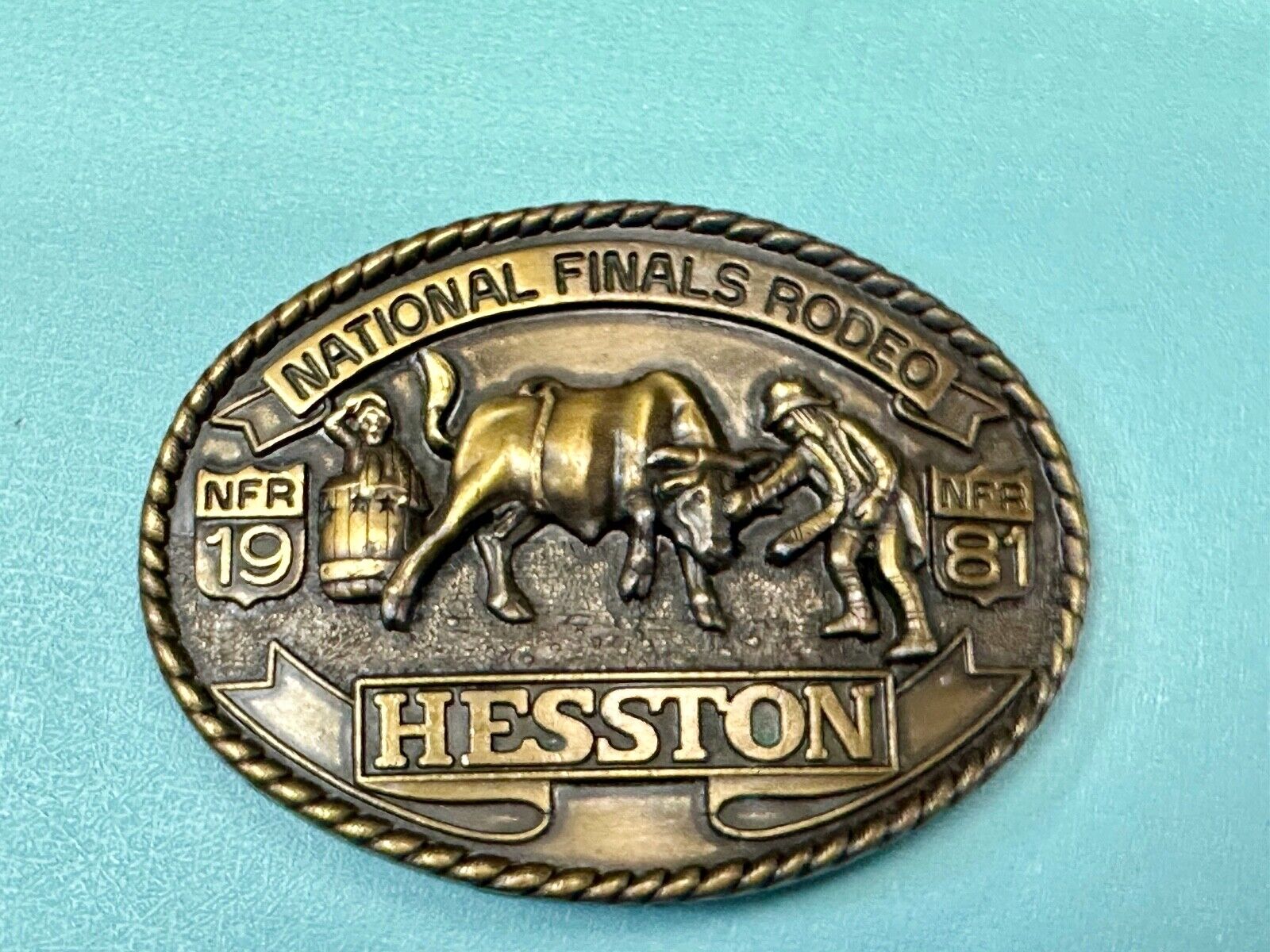 1981 Hesston National Finals Rodeo NFR Limited Edition Collectors Belt Buckle