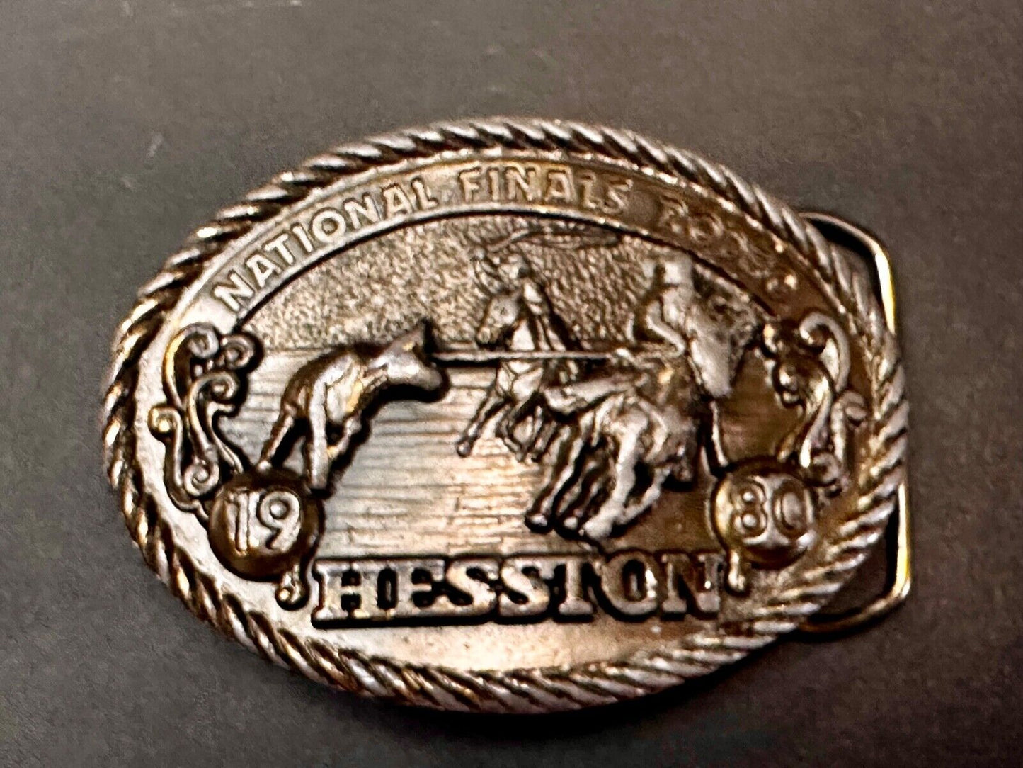 1980 Hesston National Finals Rodeo NFR Collectors Rodeo Cowboy Belt Buckle