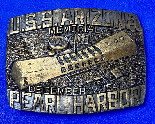 Uss Arizona Memorial Pearl Harbor Commemorative Belt Buckle Indiana Metal Craft