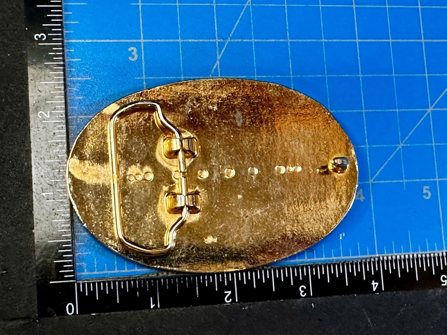 Vintage Flower Swirl Reflective Gold Tone Oval Replacement Belt Buckle