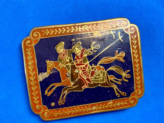 beautiful - riding horseback soldiers? Made in India - Dual pin belt buckle