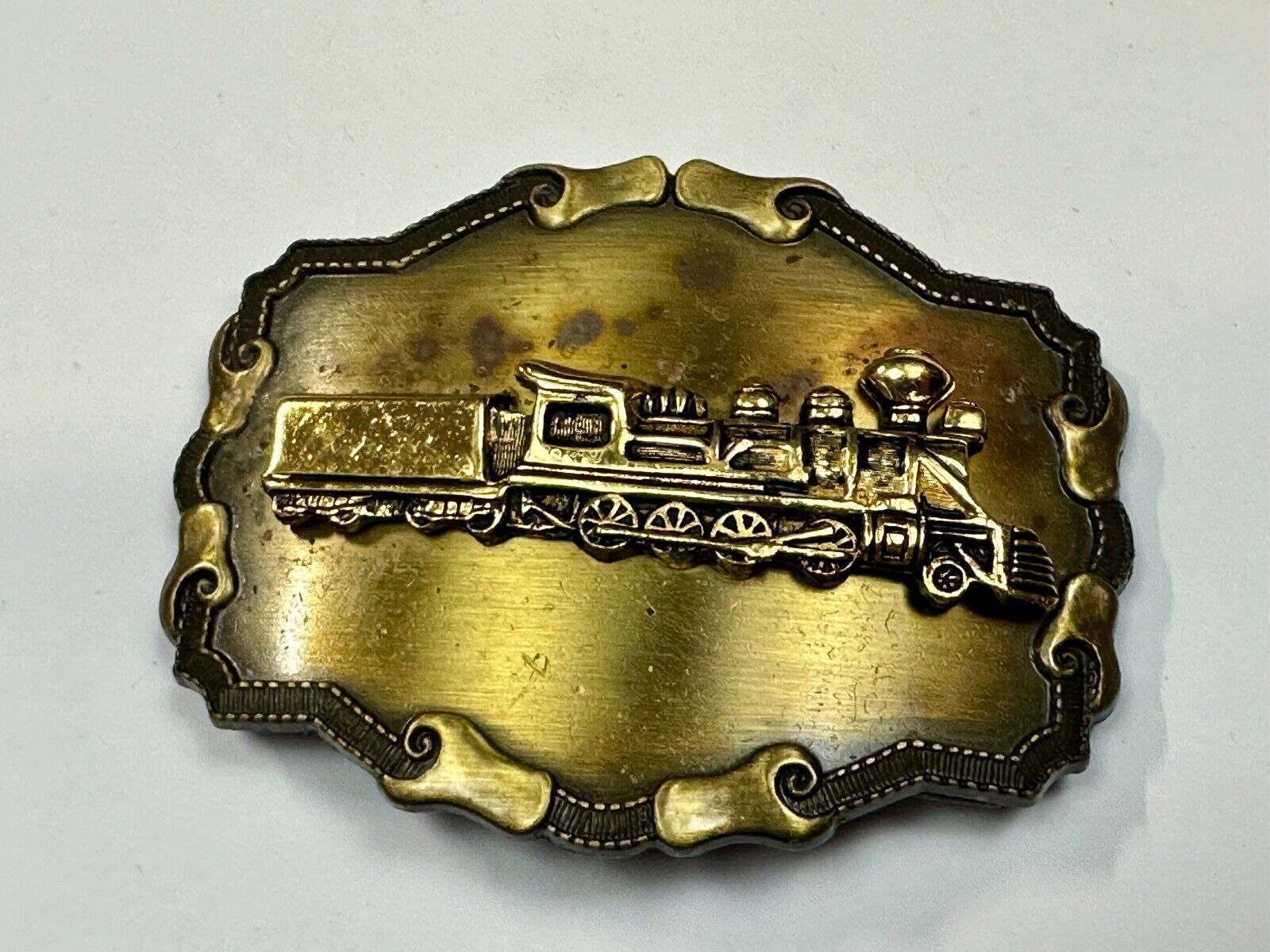 70's Raintree Steam Locomotive Belt Buckle Vintage Collectors RR Railroad Trains