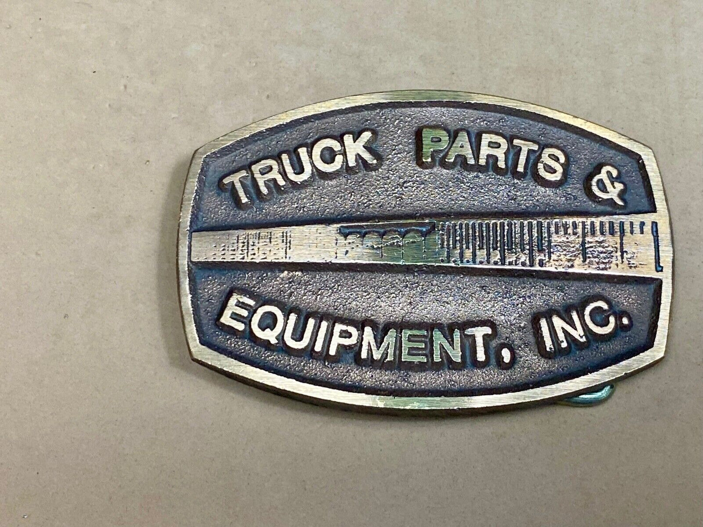 Truck Parts And Equipment Vintage Brass Tone? Belt Buckle