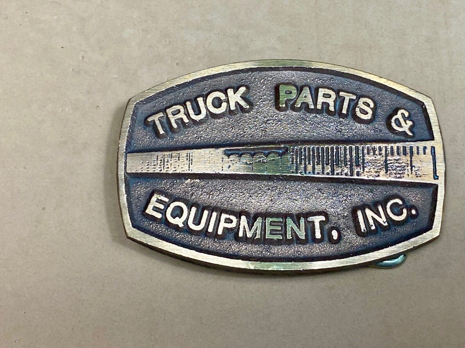 Truck Parts And Equipment Vintage Brass Tone? Belt Buckle