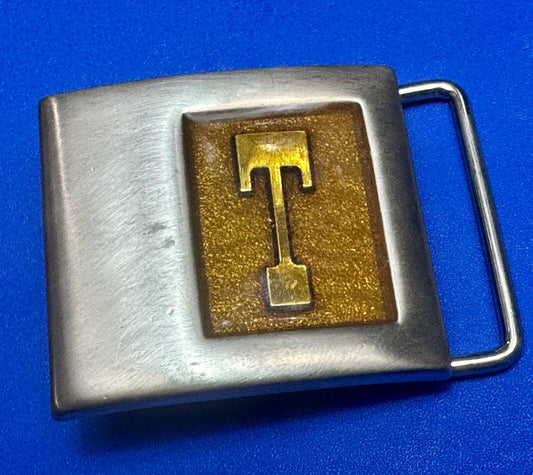 Vintage  Lee N.Y. U.S.A. belt buckle Initial letter" T " accessory monogram