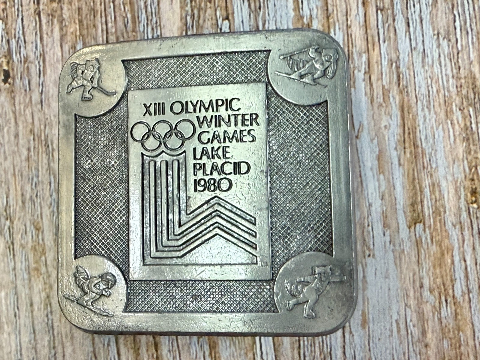 The Olympic Winter Games Lake Placid 1988 Commemorative Silver Color Belt Buckle