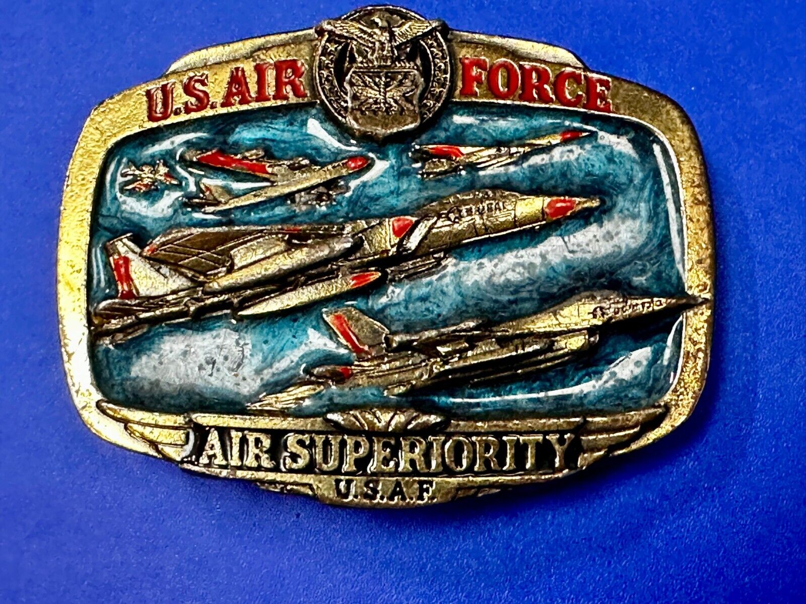 USAF Air Force Air Superiority Vintage 1989 The Great American Belt Buckle Co