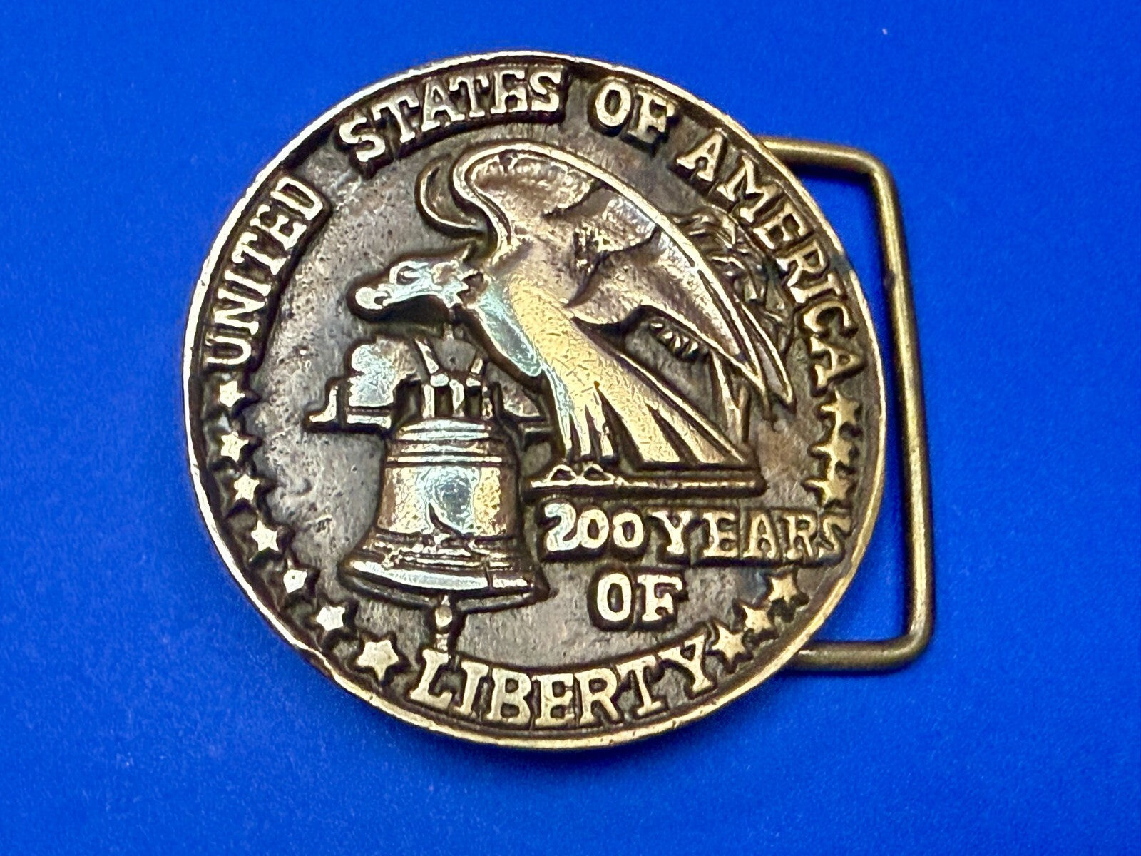 United States Of America 200 Years Of Liberty Solid Brass Belt Buckle Taiwan