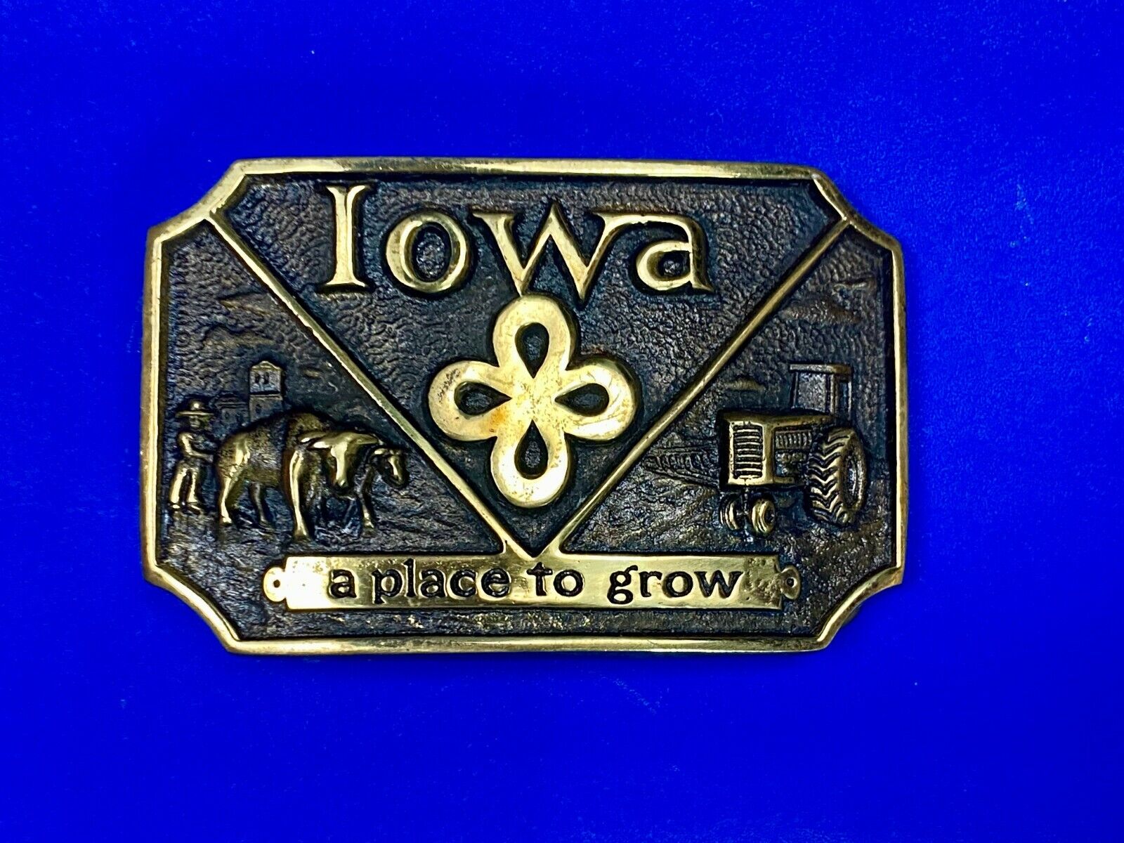 The State Of Iowa, A Place To Grow!   Farming Belt Buckle Heritage Mint Ltd