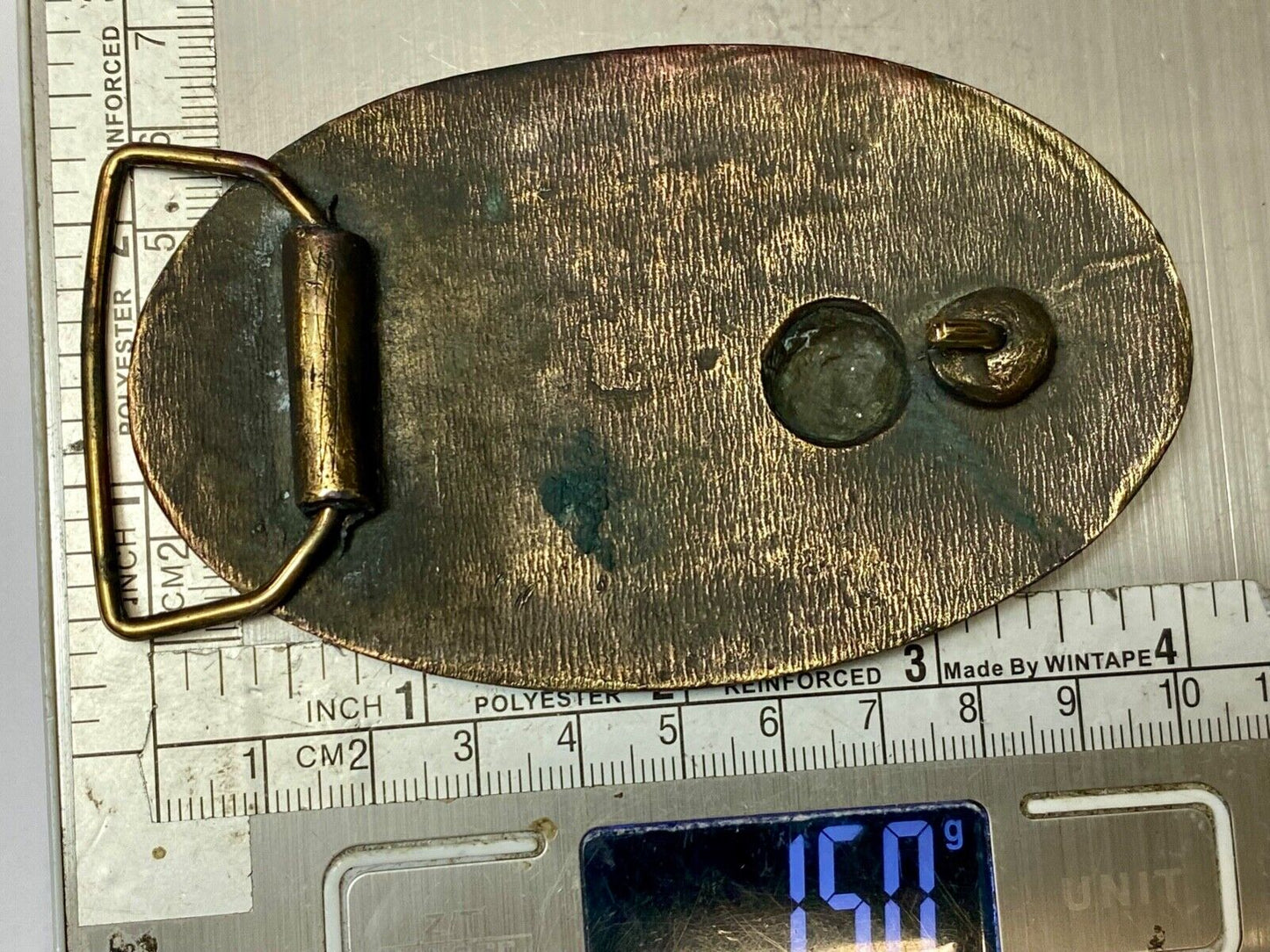 US Marines Semper Fidelis United States Vintage 4" wide brass Tone belt buckle