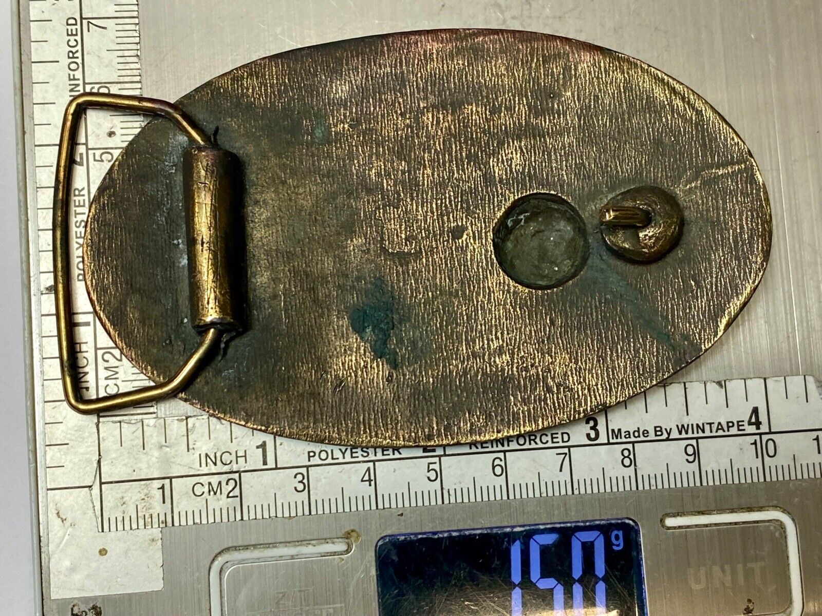 US Marines Semper Fidelis United States Vintage 4" wide brass Tone belt buckle