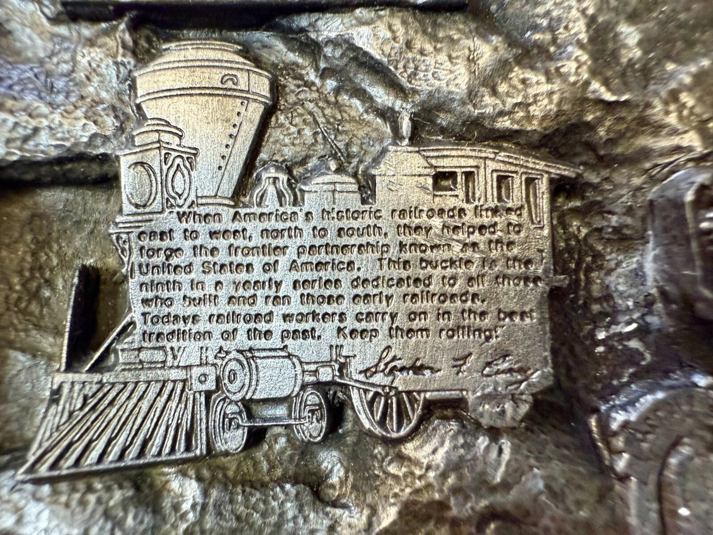 Vintage Historic American Railroad 1990 Commemorative Arroyo Grande Belt Buckle