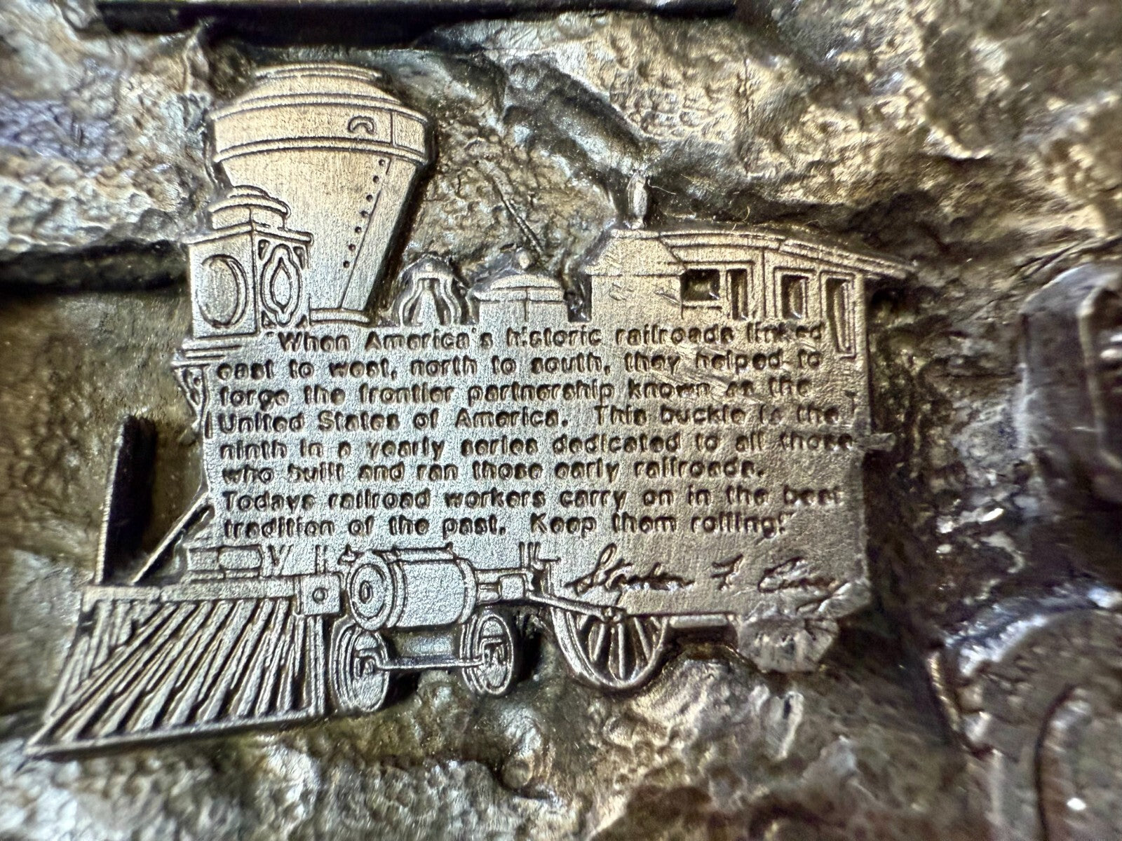 Vintage Historic American Railroad 1990 Commemorative Arroyo Grande Belt Buckle