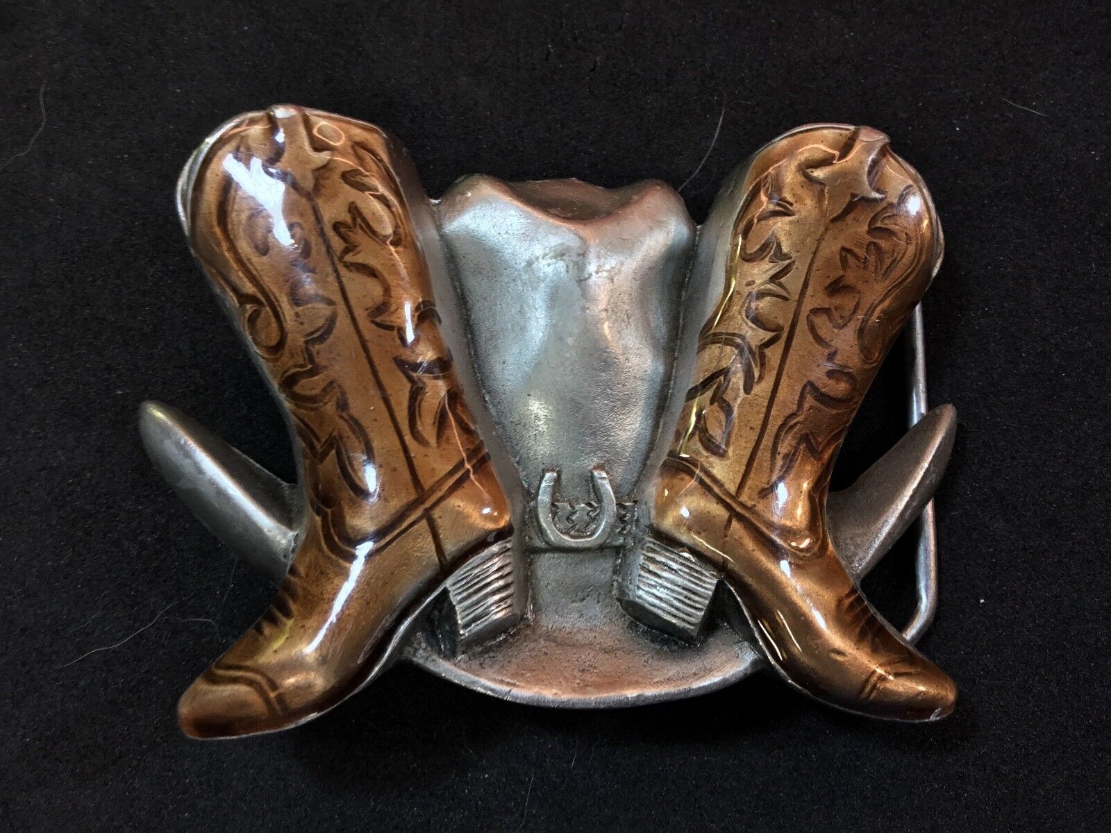 1995 Gap Cowboy Hat & Boots Western, rodeo  Horse Shoe Belt.   QUALITY! 