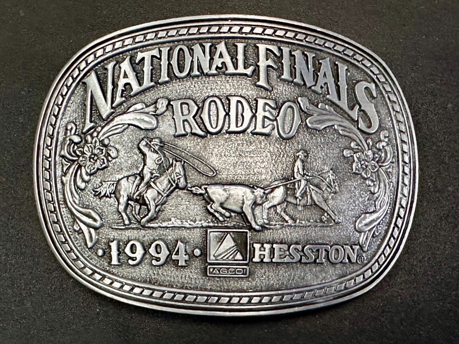 1994 ADM Hesston NFR National Finals Rodeo Cowboys Western Belt Buckle