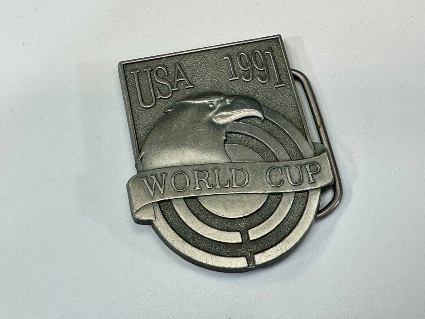 USA 1991 World Cup Eagle Soccer Target belt buckle