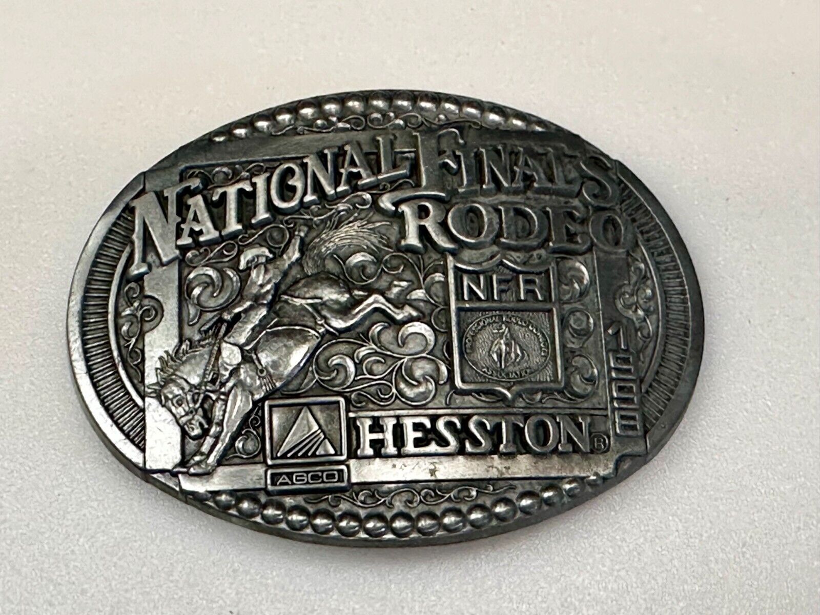 1998 ADM Hesston NFR National Finals Rodeo Cowboys Western Belt Buckle