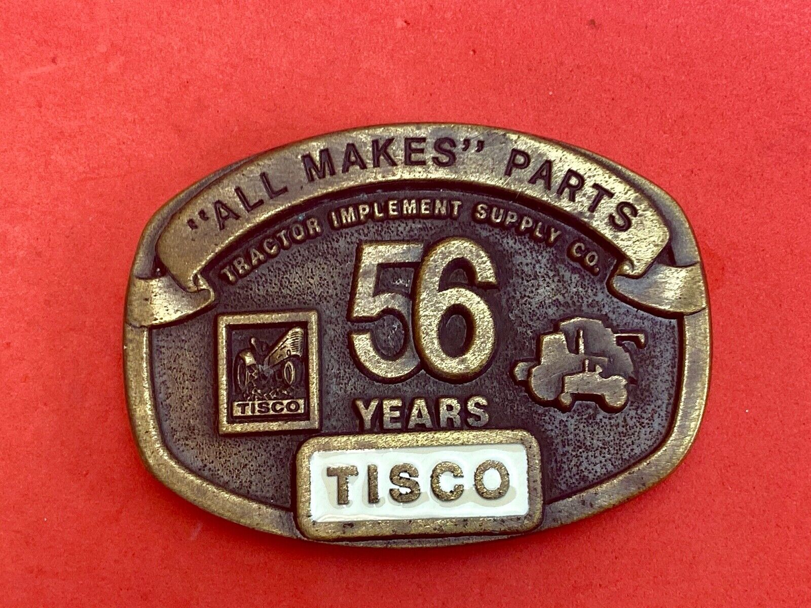 TISCO 56 Years ALL MAKES PARTS Tractor Service belt buckle Series 4 1993 