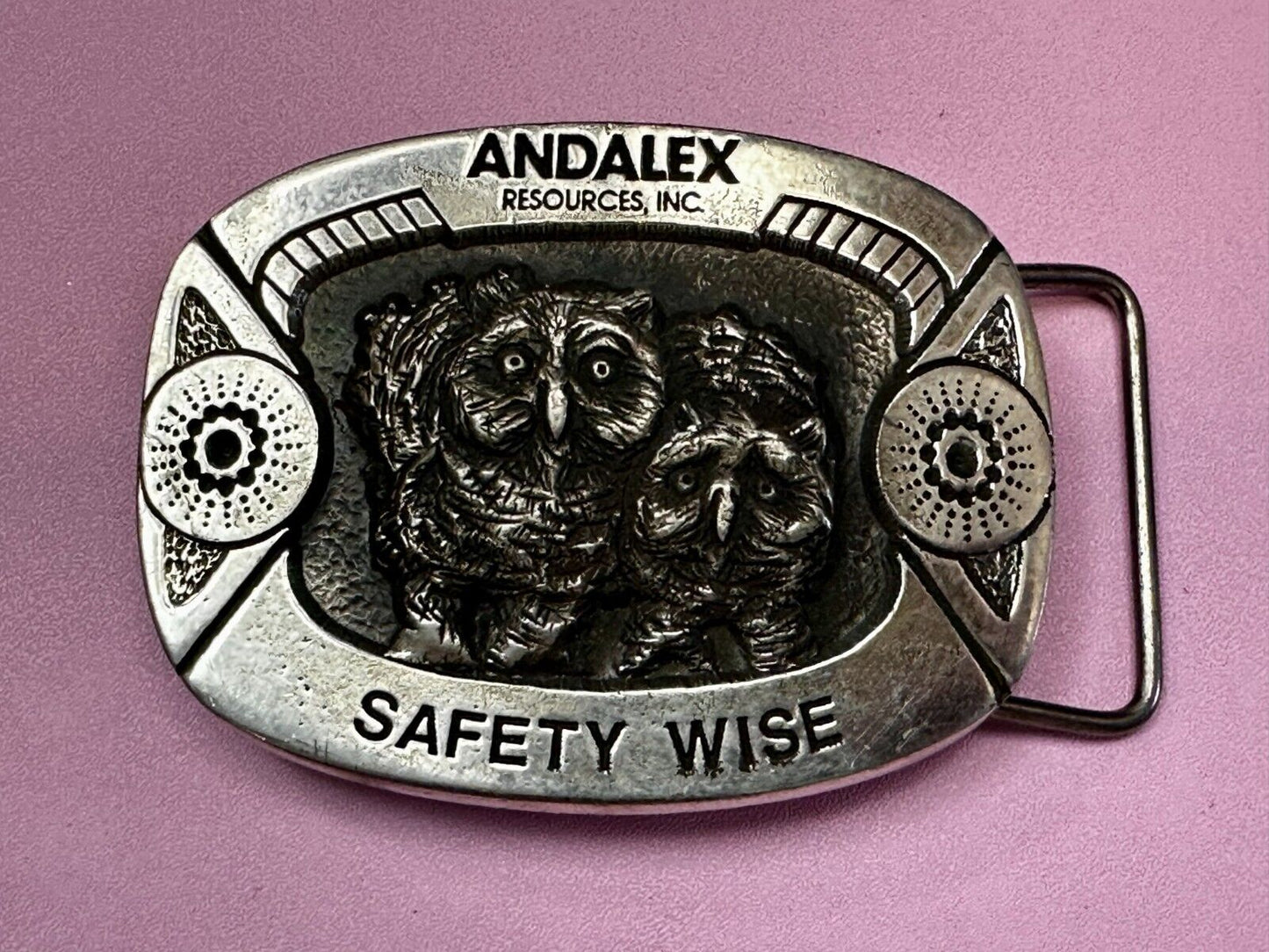 Andalex Resources Inc Safety Wise Night Owl Vintage Gary Prazen Belt Buckle