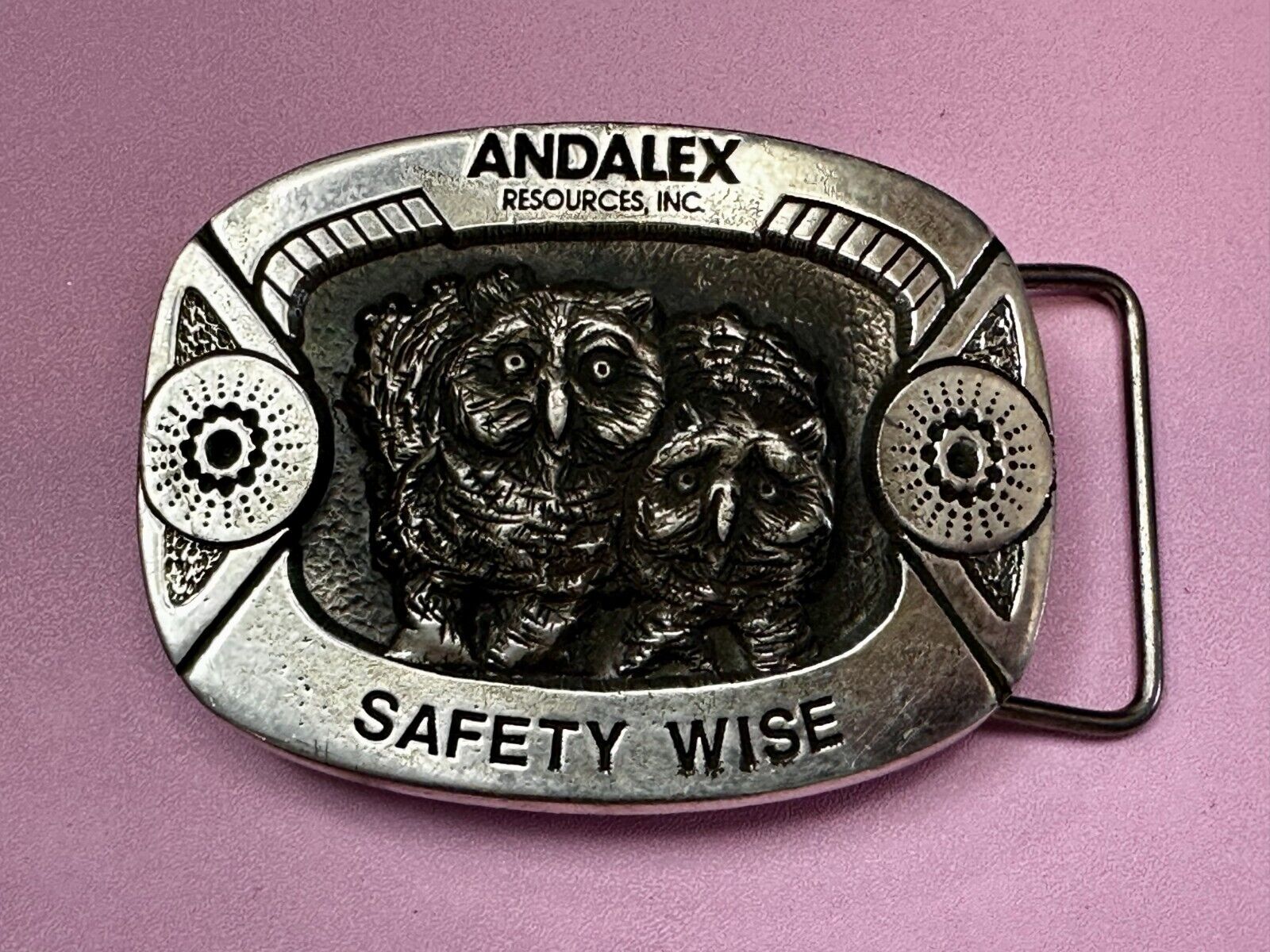 Andalex Resources Inc Safety Wise Night Owl Vintage Gary Prazen Belt Buckle