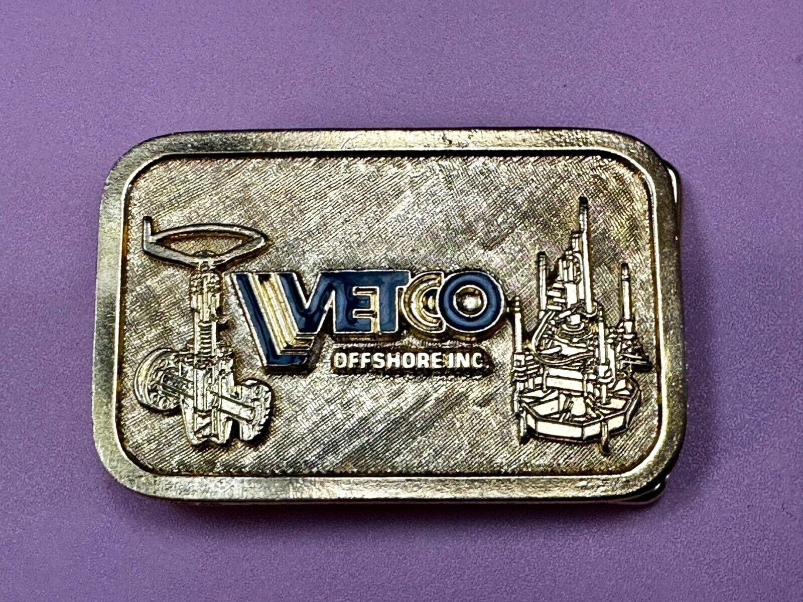 Vetco Offshore Oilfield Oil Drilling Gas Refinery Belt Buckle by Hit Line USA