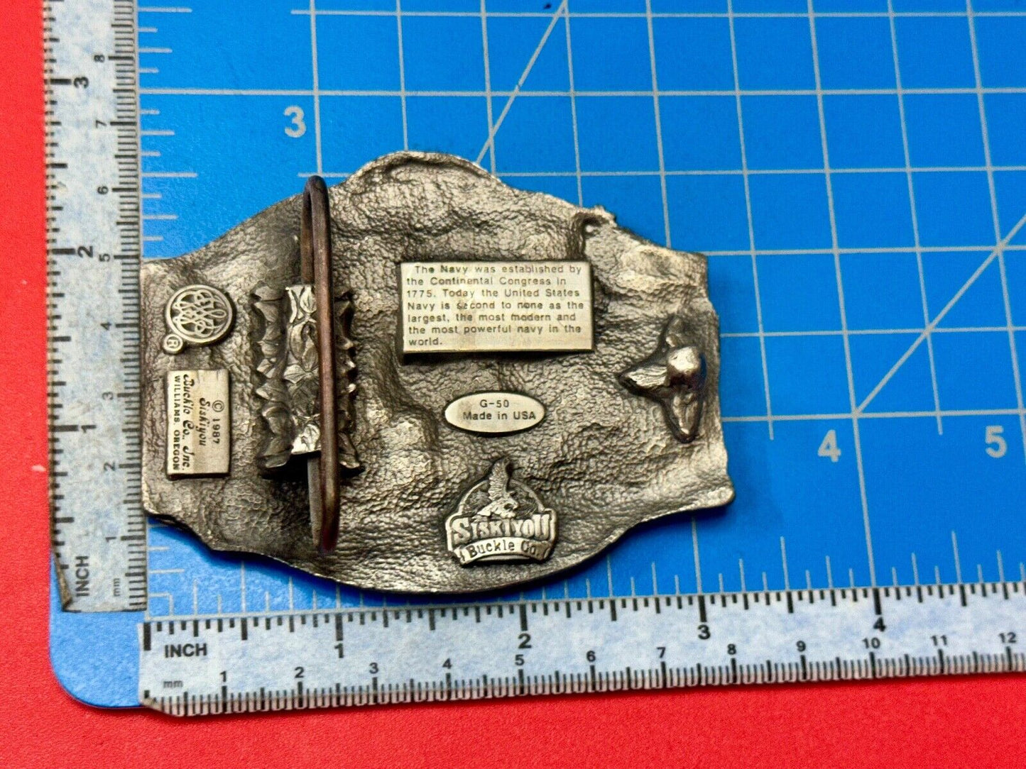 United States Navy USA Continental Congress Vintage 1987 Belt Buckle by Siskiyou