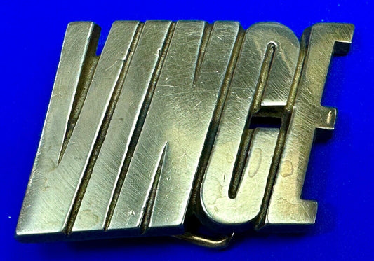VINCE  custom name cutout block letter solid brass belt buckle by Baron Buckles