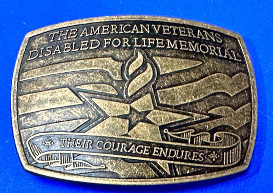 Their Courage Endures  American Veterans Disabled for Life Memorial Belt Buckle