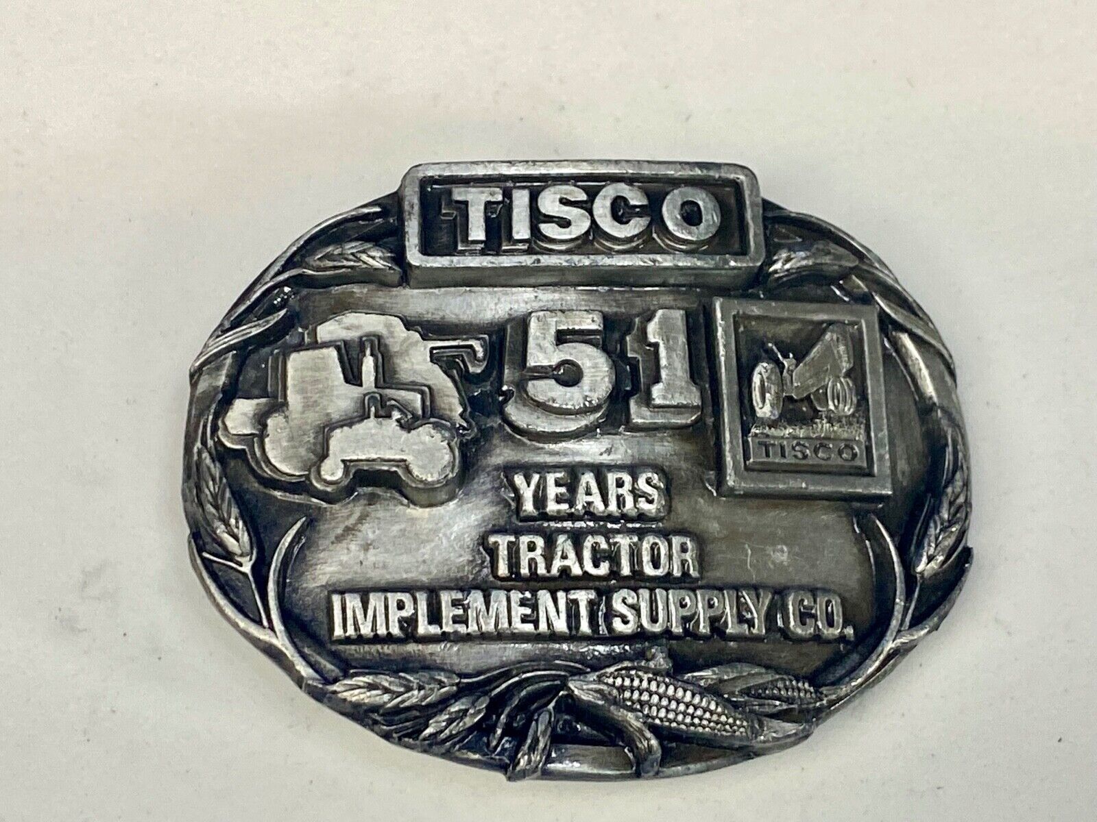 1988 Tisco Tractor Implement Supply Agriculture Farm Farming 51 Year Belt Buckle