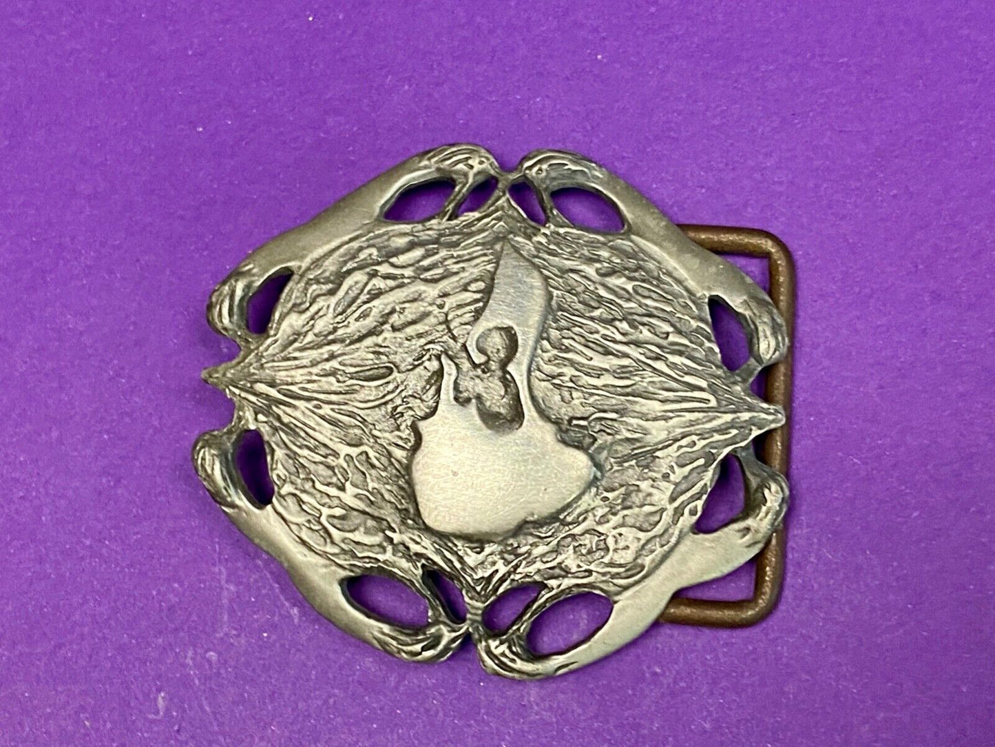 Abstract Duck, Birds Cowboys?   Unique Pewter Belt Buckle By Ojb 1999