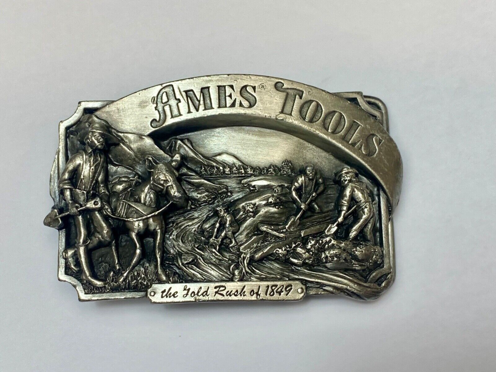 Ames Tools The gold rush of 1849 Vintage 1985 Siskiyou belt buckle