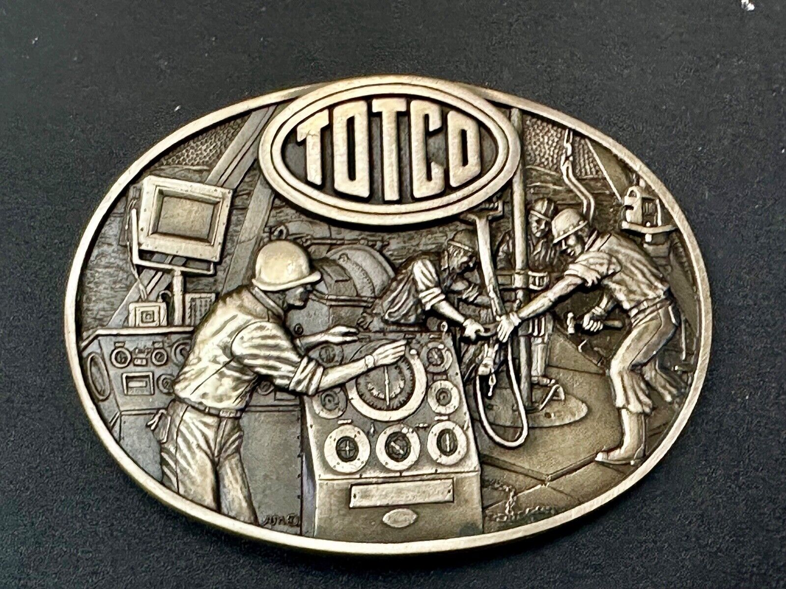 Totco Instruments Co  Manufacturing vintage ADM solid brass belt buckle