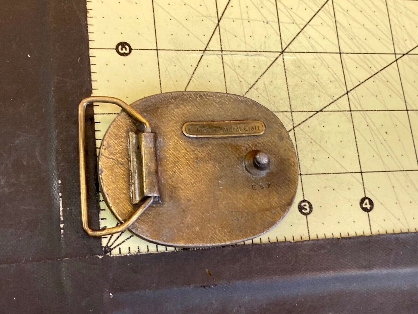 Two Deer Brass Tone Or Real? Metal Craft Belt Buckle 