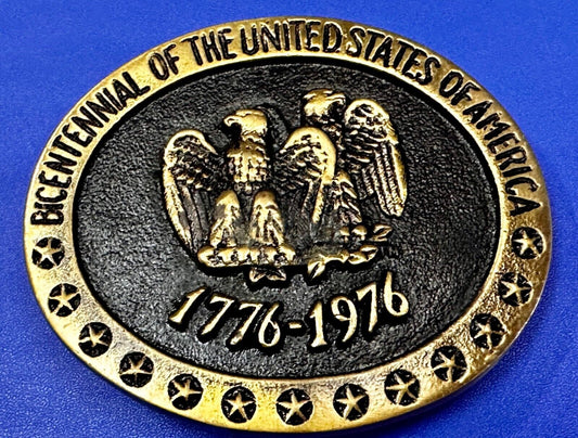 Bicentennial of the United States of America 1776-1976 Solid Brass Belt Buckle