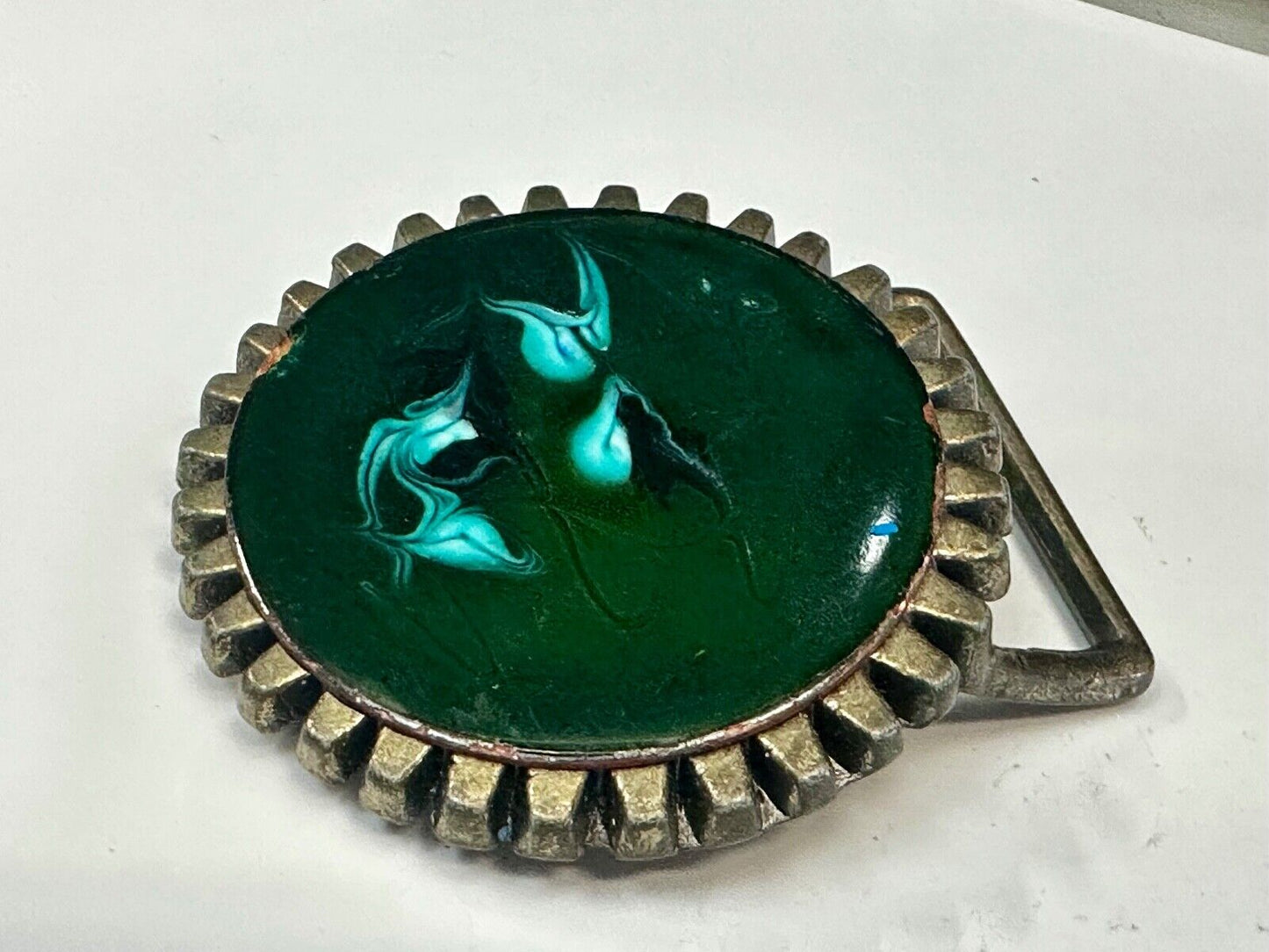 Artisan Metalworker Green Email Art Project - Beautiful Vintage Belt Buckle