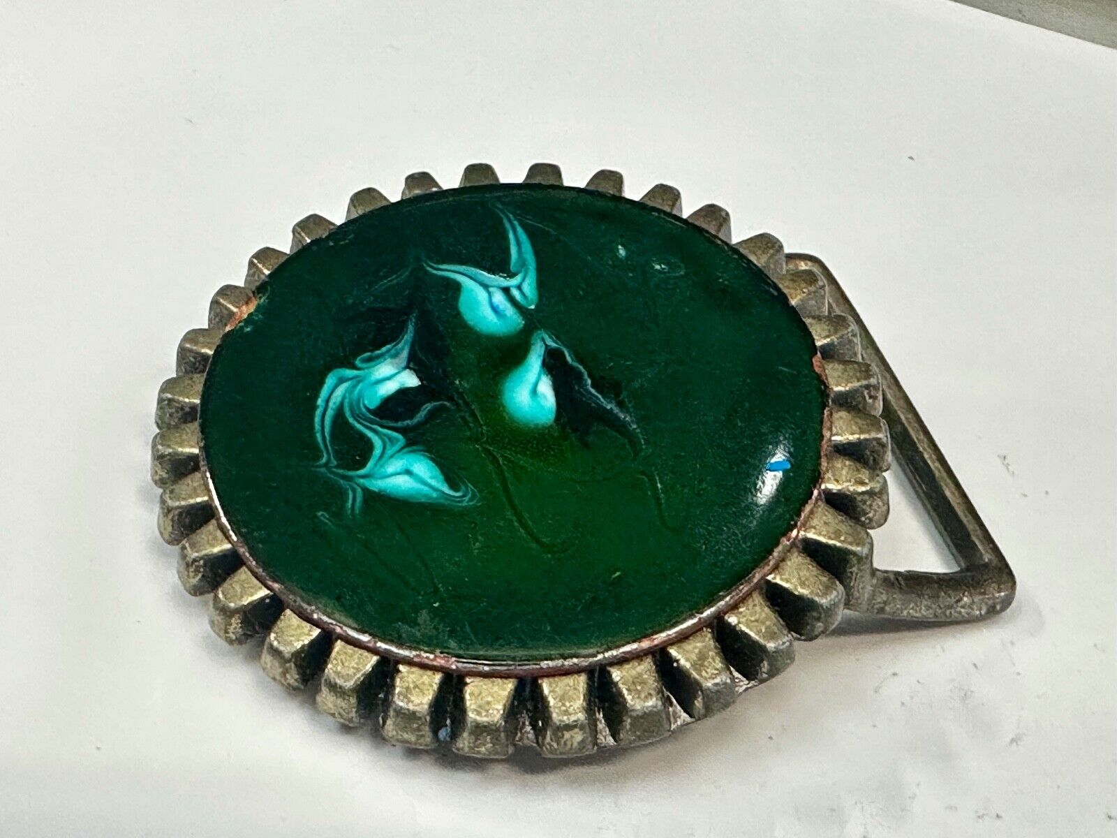 Artisan Metalworker Green Email Art Project - Beautiful Vintage Belt Buckle
